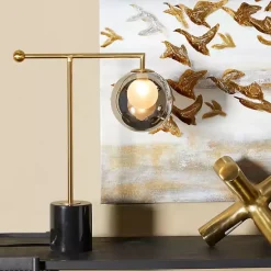 Kirklands Home Gold Metal Smoked Glass Shade Table Lamp Gray Online