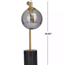 Kirklands Home Gold Metal Smoked Glass Shade Table Lamp Gray Online