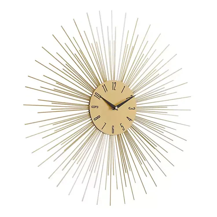 Kirklands Home Gold Metal Sunburst Wall Clock