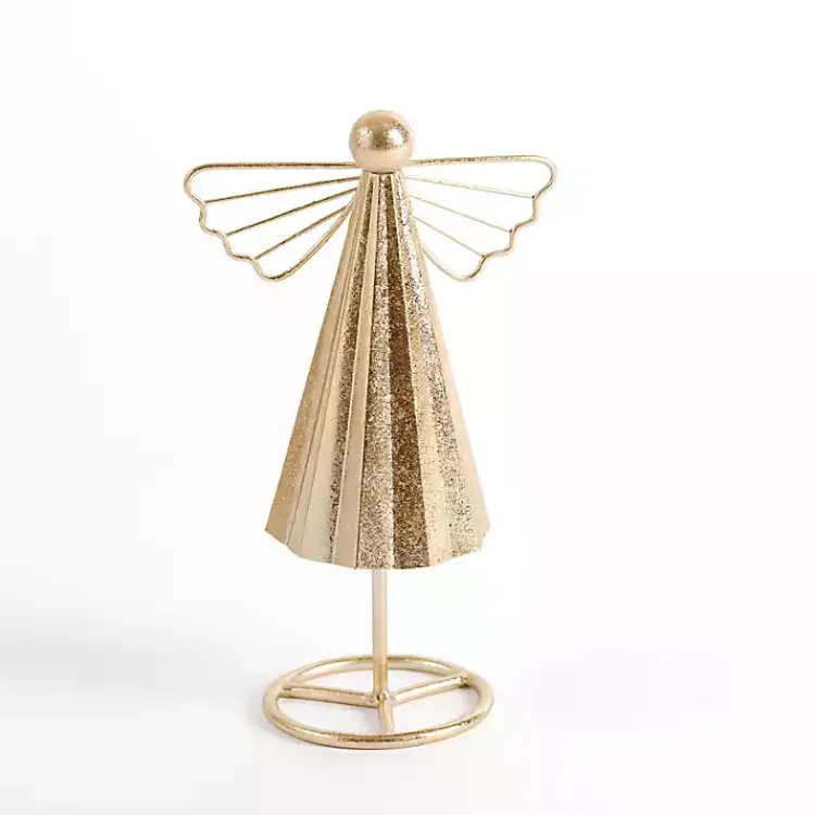 Christmas Decorations>Kirklands Home Metal Tabletop Angel, 9 in. Gold