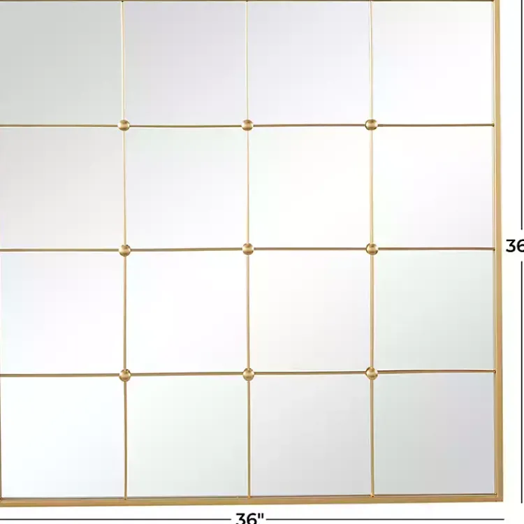 Kirklands Home Gold Metal Windowpane Wall Mirror Best
