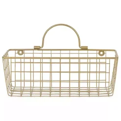 Kirklands Home Gold Metal Wire Cage Wall Baskets, Set of 2 Clearance