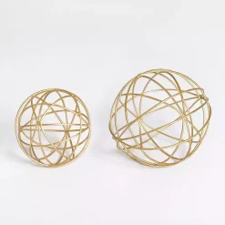 Bowl Filler>Kirklands Home Gold Metal Wire Orbs, Set of 2