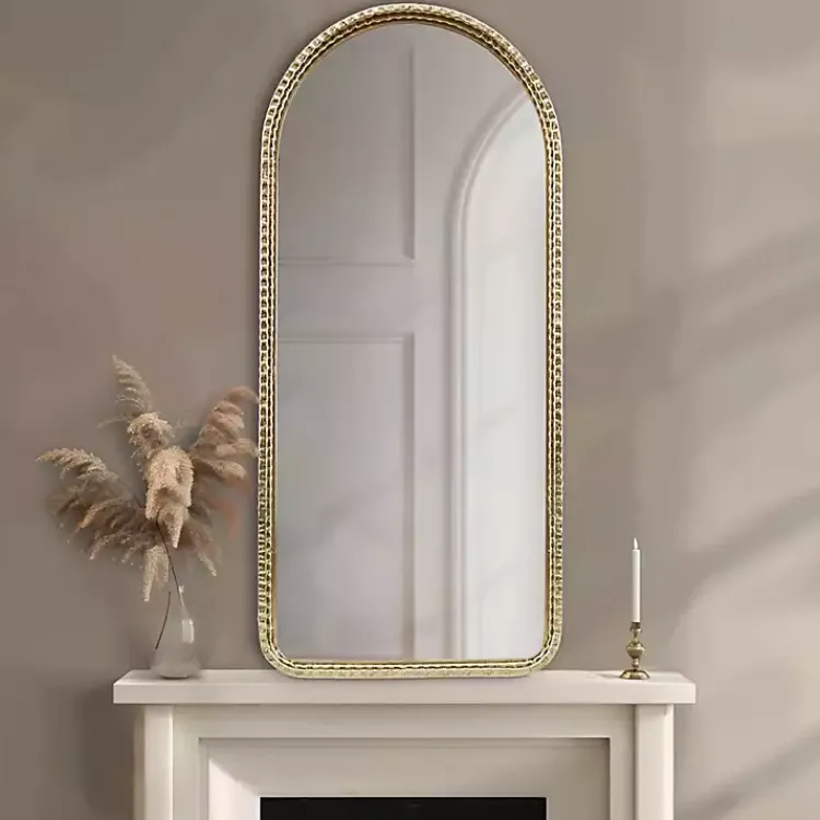 Kirklands Home Gold Mia Textured Arch Wall Mirror New