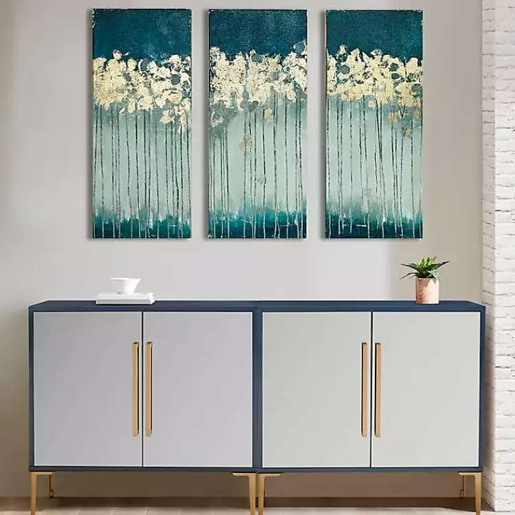 Kirklands Home Gold Midnight Forest Canvas Art Prints, Set of 3 Best