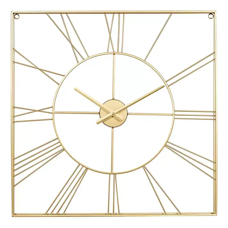 Kirklands Home Minimal Square Open Face Clock Gold Online