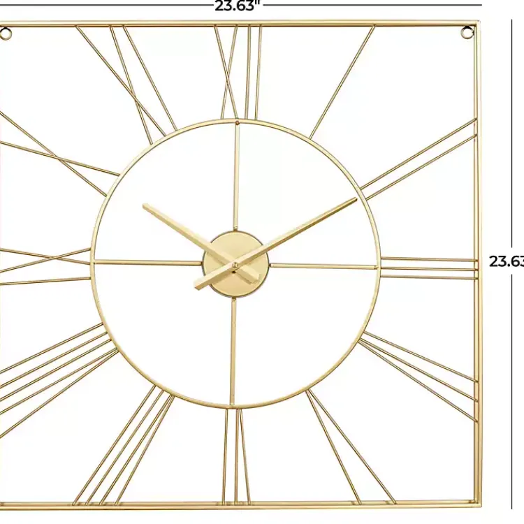 Kirklands Home Minimal Square Open Face Clock Gold Online