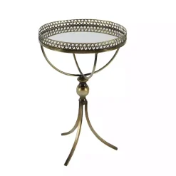Kirklands Home Mirror Top Metal Accent Table Gold Best