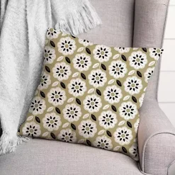 Kirklands Home Gold Mod Flowers Indoor/Outdoor Pillow Sale