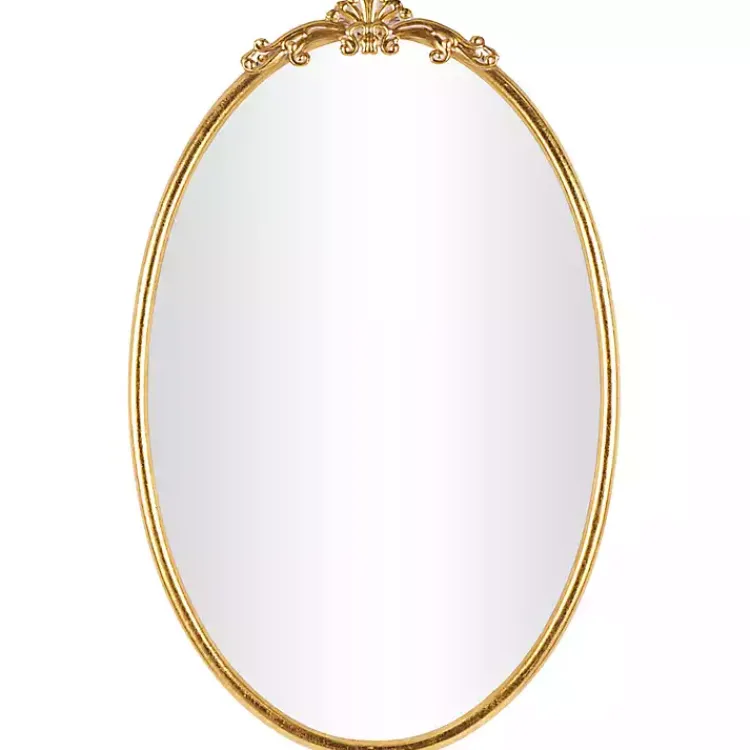Kirklands Home Gold Oval Baroque Wall Mirror