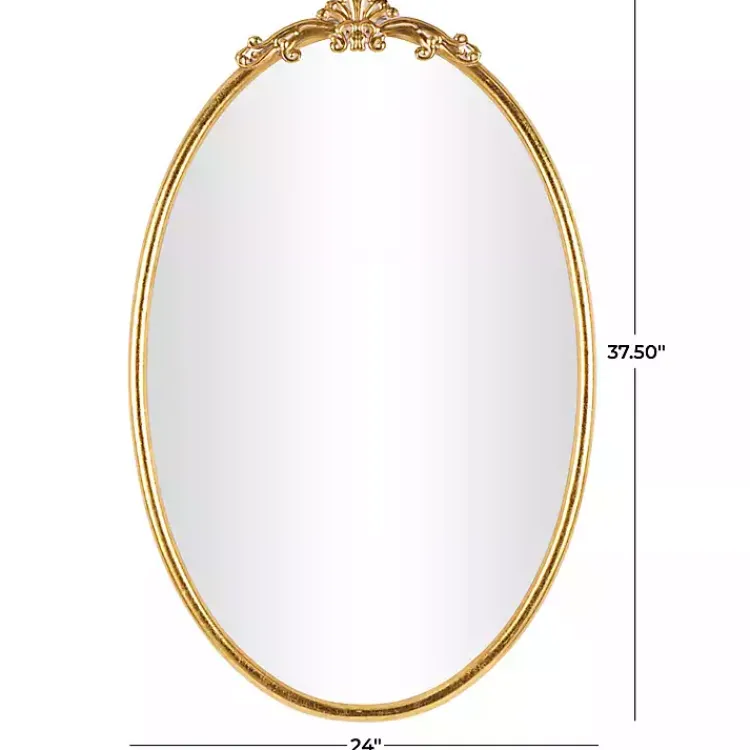 Kirklands Home Gold Oval Baroque Wall Mirror