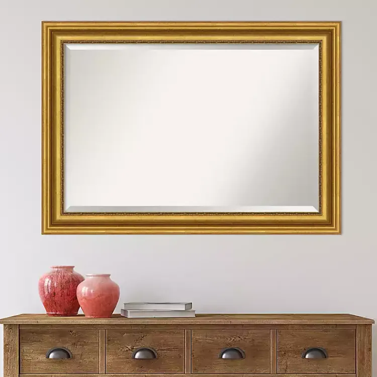 Kirklands Home Gold Patina Scalloped Frame Beveled Mirror Discount