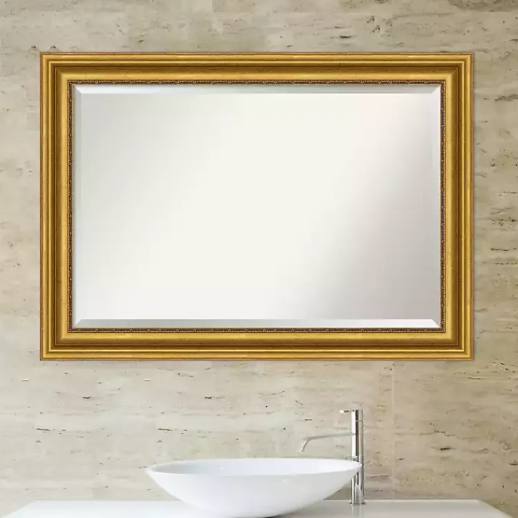 Kirklands Home Gold Patina Scalloped Frame Beveled Mirror Discount