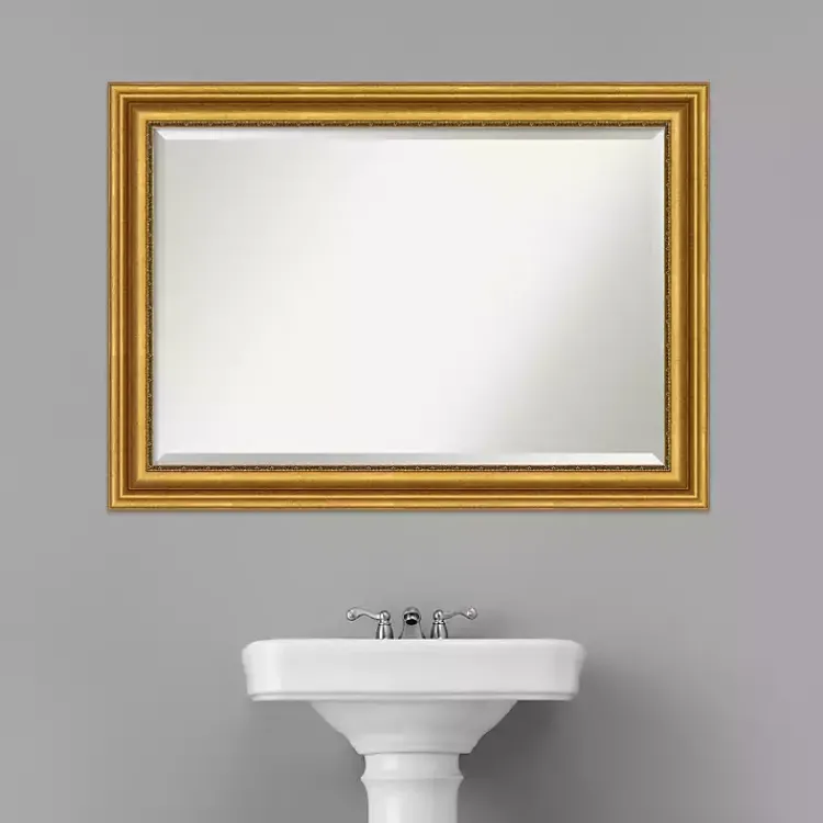 Kirklands Home Gold Patina Scalloped Frame Beveled Mirror Discount