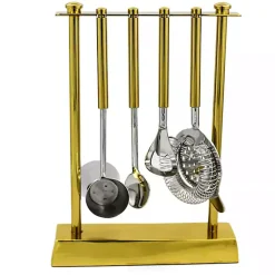 Kirklands Home 4-pc. Bar Tool Set with Stand Gold