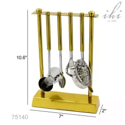 Kirklands Home 4-pc. Bar Tool Set with Stand Gold