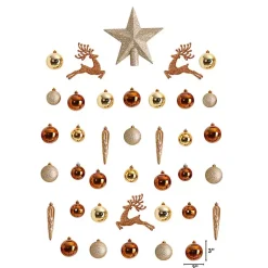Christmas Ornaments>Kirklands Home 40-pc. Christmas Ornament & Star Topper Set Gold