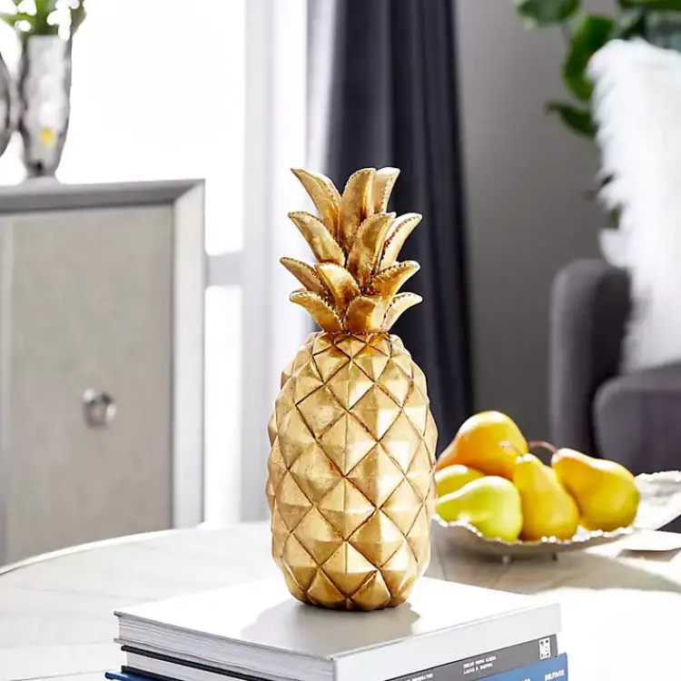 Statues & Figurines>Kirklands Home Pineapple Statue Gold