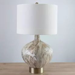 Kirklands Home Gold Pistachio Swirl Gourd Table Lamp Ivory Best