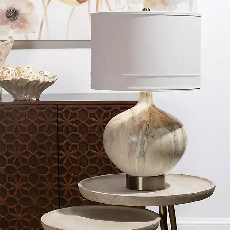 Kirklands Home Gold Pistachio Swirl Gourd Table Lamp Ivory Best