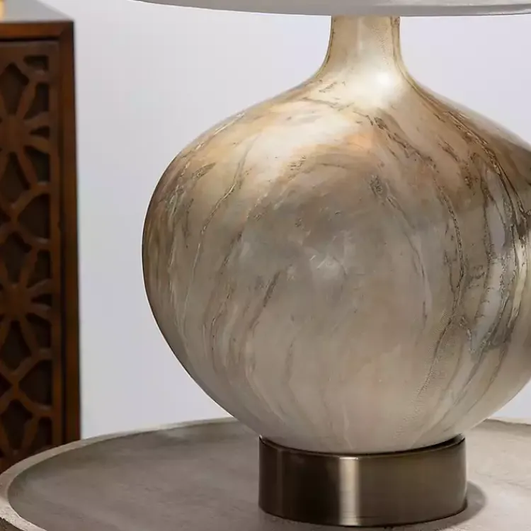 Kirklands Home Gold Pistachio Swirl Gourd Table Lamp Ivory Best