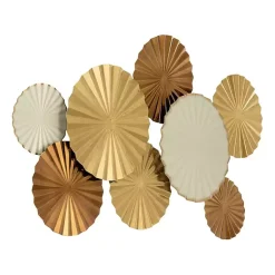 Kirklands Home Pleated Metal Discs Wall Plaque Gold Best