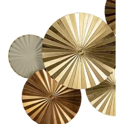 Kirklands Home Pleated Metal Discs Wall Plaque Gold Best