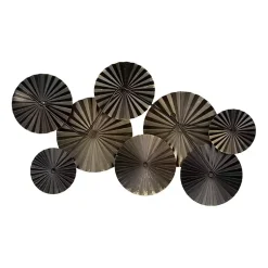 Kirklands Home Pleated Metal Discs Wall Plaque Gold Best