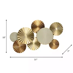 Kirklands Home Pleated Metal Discs Wall Plaque Gold Best