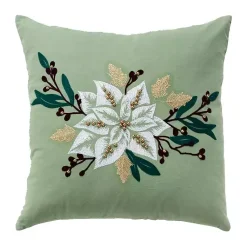 Pillows>Kirklands Home Gold Poinsettia Christmas Throw Pillow
