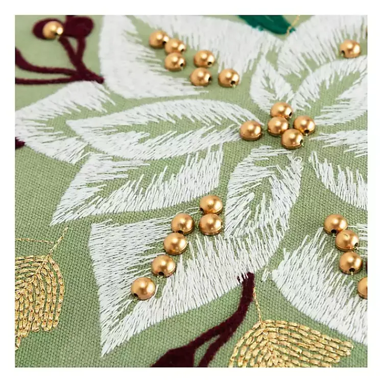 Pillows>Kirklands Home Gold Poinsettia Christmas Throw Pillow