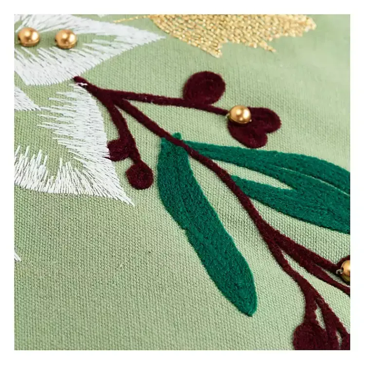 Pillows>Kirklands Home Gold Poinsettia Christmas Throw Pillow
