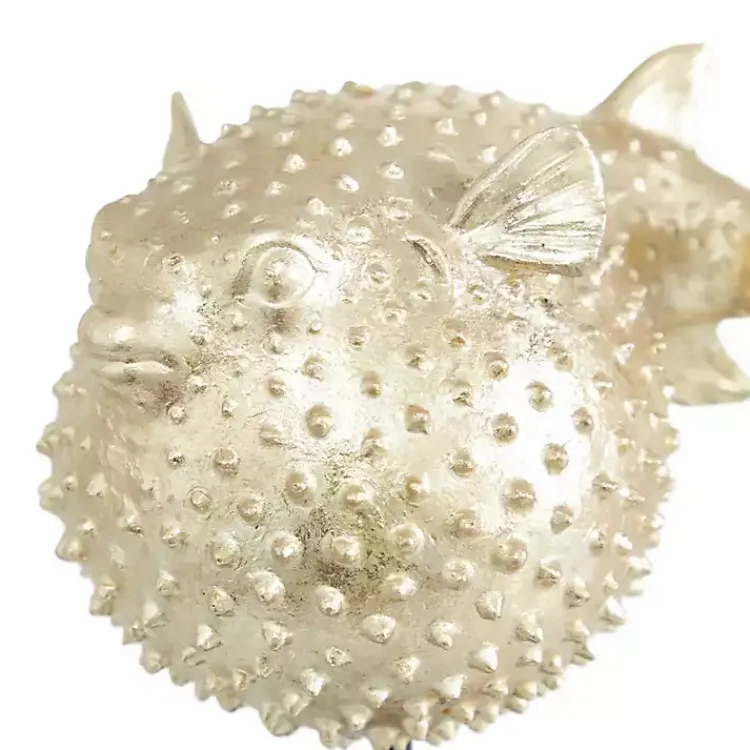 Statues & Figurines>Kirklands Home Gold Puffer Fish Sculpture