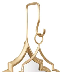 Sconces>Kirklands Home Quatrefoil Mirrored Wall Sconce Gold