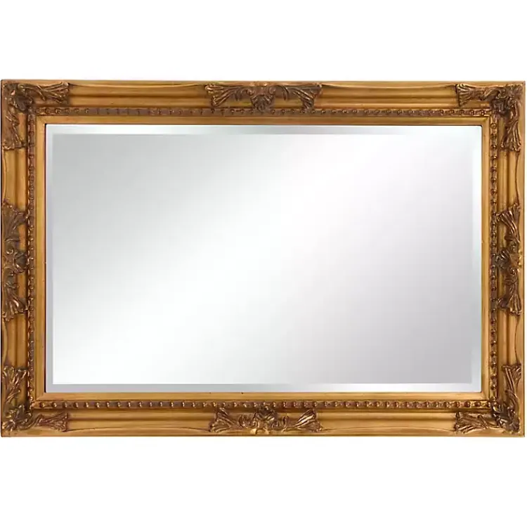 Kirklands Home Queen Ann Rectangular Wall Mirror Gold New