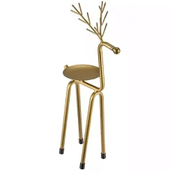 Christmas Decorations>Kirklands Home Reindeer Pillar Candle Holder, 13 in. Gold