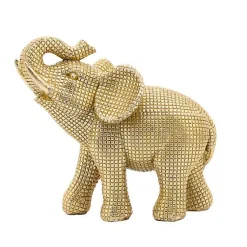 Statues & Figurines>Kirklands Home Resin Elephant Figurine Gold