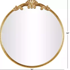 Kirklands Home Gold Round Baroque Wall Mirror Outlet