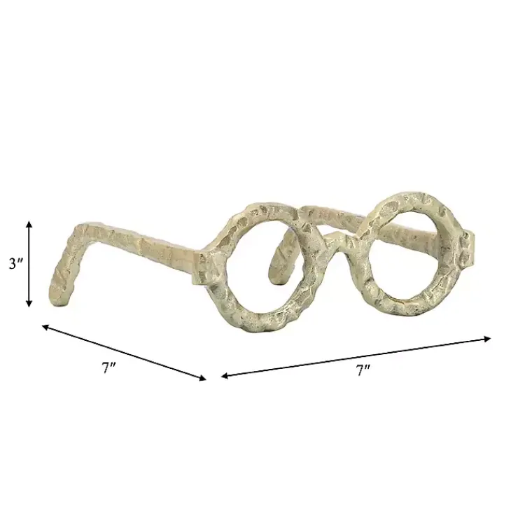 Statues & Figurines>Kirklands Home Round Eye Glasses Sculpture Gold