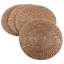 Kirklands Home Round Woven Rattan Placemats, Set of 4 Gold Hot
