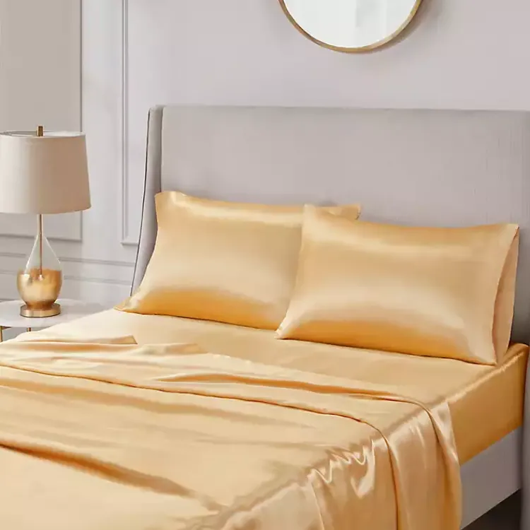 Kirklands Home Satin Standard 2-pc. Pillow Case Set Gold Discount