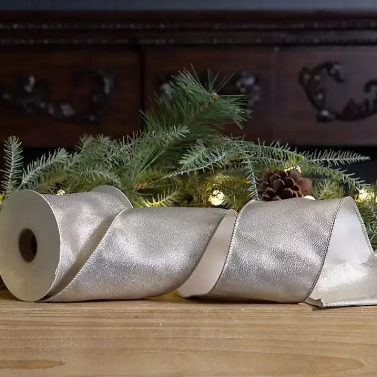 Christmas Decorations>Kirklands Home Shimmer 10 yard Christmas Ribbon Gold
