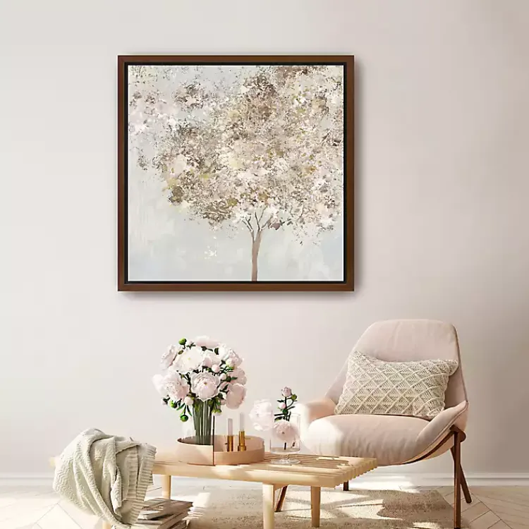 Kirklands Home Gold Shimmering Tree Framed Canvas Art Print