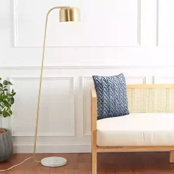 Kirklands Home Slanted Modern Floor Lamp with Marble Base Gold Outlet