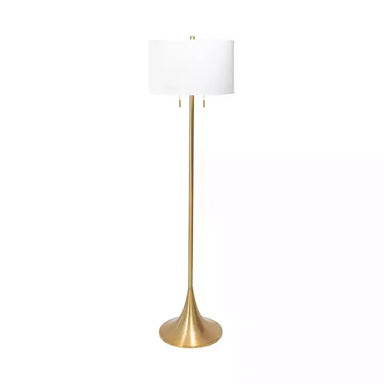 Kirklands Home Gold Sleek Modern Floor Lamp White Discount