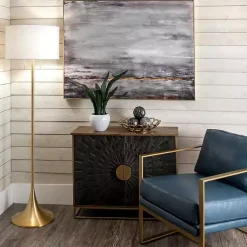 Kirklands Home Gold Sleek Modern Floor Lamp White Discount