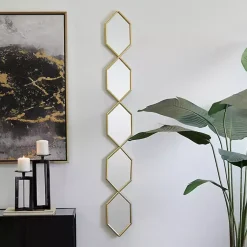 Kirklands Home Slim Stacked Hexagons Wall Mirror Gold Sale