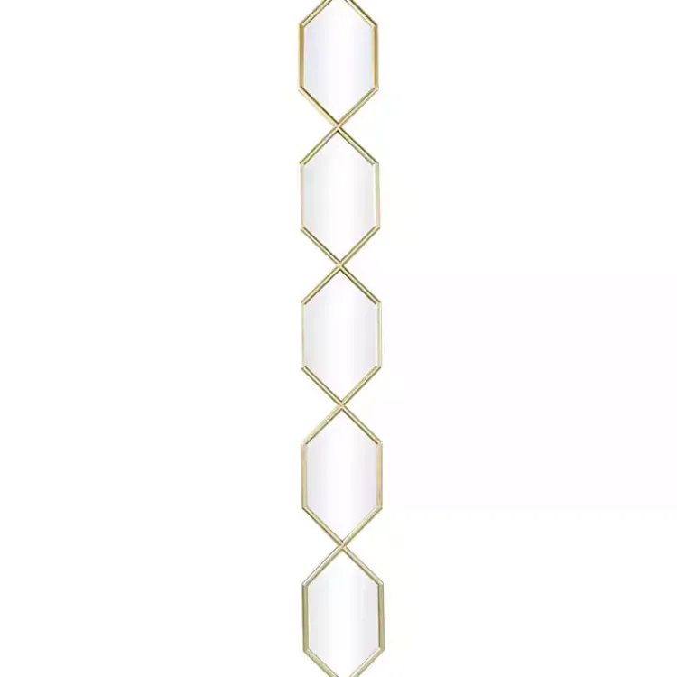 Kirklands Home Slim Stacked Hexagons Wall Mirror Gold Sale