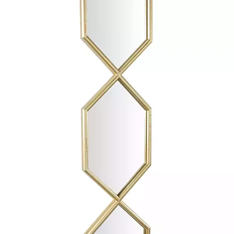 Kirklands Home Slim Stacked Hexagons Wall Mirror Gold Sale