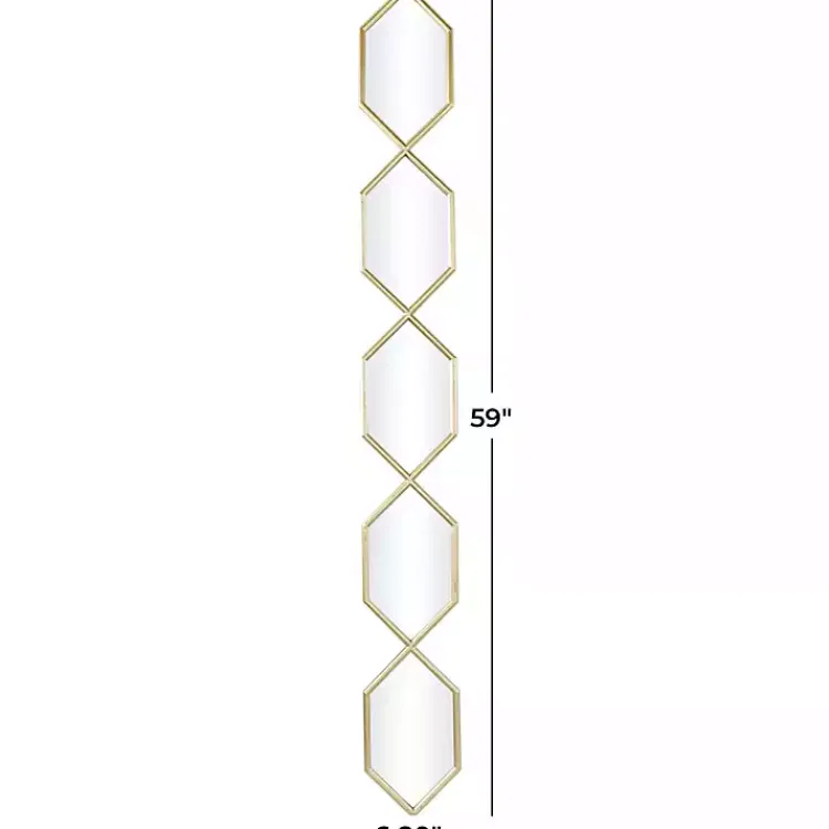 Kirklands Home Slim Stacked Hexagons Wall Mirror Gold Sale